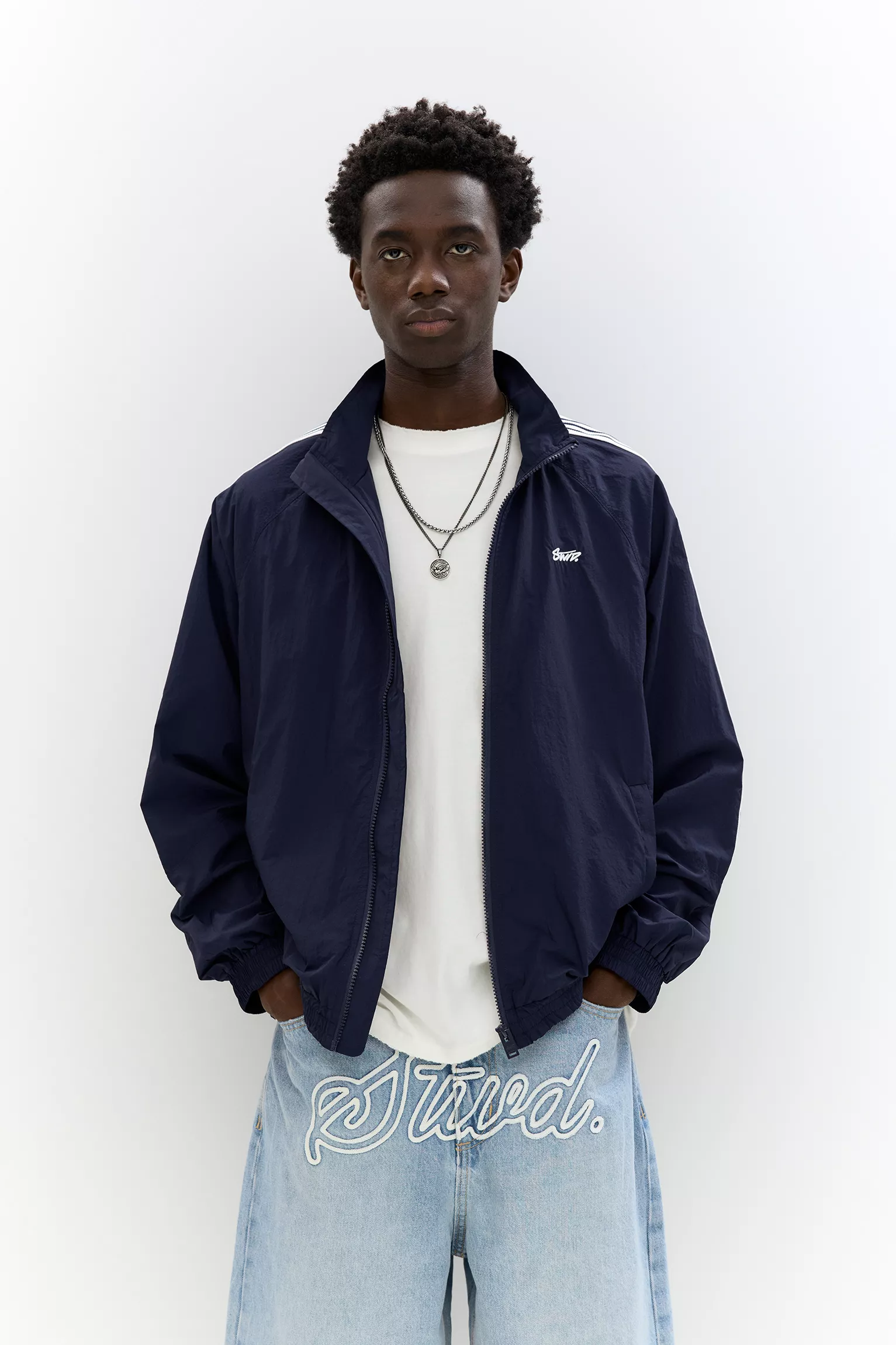 STWD raincoat with side stripes