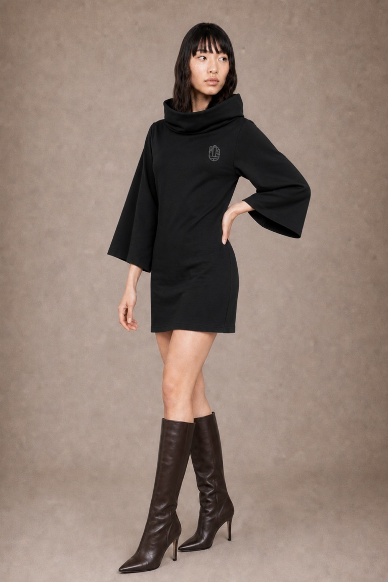 Women’s Turtleneck Batwing T-Shirt - Black