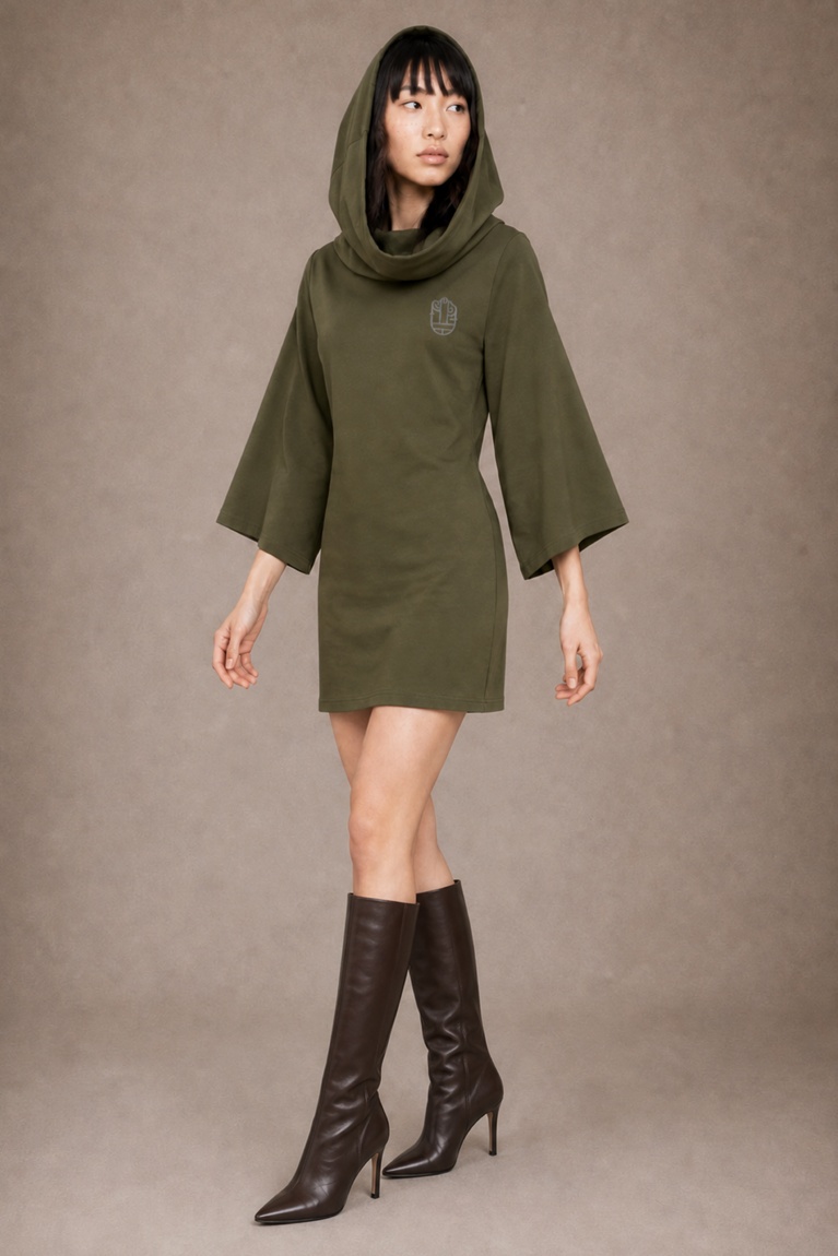 Women’s Turtleneck Batwing T-Shirt - Army Green